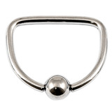 Titanium D Ring 1.6mm, 14mm, 5mm, Mirror Polish
