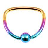 Titanium D Ring 1.6mm, 14mm, 5mm, Rainbow