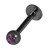 Black Steel Jewelled Labrets 1.6x10mm 5mm, Purple - alternative image