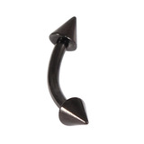 Black Titanium Coned Curved Bars 1.6mm 1.6mm, 12mm, 4mm base and 4mm height