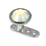 Titanium Dermal Anchor with Jewelled Disk Top (5 and 5.5mm diameter) - SKU 25066