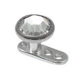 Titanium Dermal Anchor with Jewelled Disk Top (5 and 5.5mm diameter) - SKU 25067