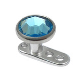 Titanium Dermal Anchor with Jewelled Disk Top (5 and 5.5mm diameter) - SKU 25069