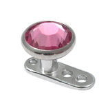Titanium Dermal Anchor with Jewelled Disk Top (5 and 5.5mm diameter) - SKU 25070