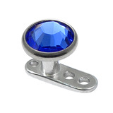 Titanium Dermal Anchor with Jewelled Disk Top (5 and 5.5mm diameter) - SKU 25073