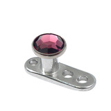 Titanium Dermal Anchor with Jewelled Disk Top (3mm diameter) - SKU 25095