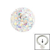 Smooth Glitzy Ball (Clip-in ball for BCRs) 4mm, Crystal AB (Rainbow)