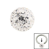 Smooth Glitzy Ball (Clip-in ball for BCRs) 4mm, Crystal Clear