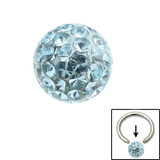 Smooth Glitzy Ball (Clip-in ball for BCRs) 4mm, Light Blue