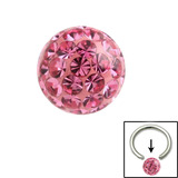 Smooth Glitzy Ball (Clip-in ball for BCRs) 4mm, Pink