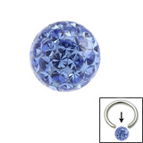 Smooth Glitzy Ball (Clip-in ball for BCRs) 4mm, Sapphire