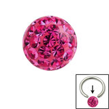 Smooth Glitzy Ball (Clip-in ball for BCRs) 4mm, Fuchsia