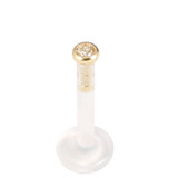 Bioflex Push-fit Labret with 18ct Gold Jewelled Top (1.8mm Top) - SKU 25128