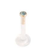 Bioflex Push-fit Labret with 18ct Gold Jewelled Top (1.8mm Top) - SKU 25129