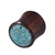 Organic Plug Sono Wood and Crushed Turquoise Stone (OG11) - SKU 25325