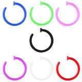 Multipacks - Bioflex Open Nose Rings 0.8mm, 9mm, Pack of 7. All 7 colours as shown