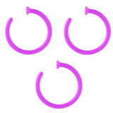 Multipacks - Bioflex Open Nose Rings 1.0mm, 7mm, Pack of 3 Purple