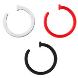Multipacks - Bioflex Open Nose Rings 1.0mm, 7mm, Pack of 3. Red, Black and Clear