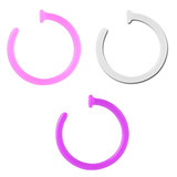 Multipacks - Bioflex Open Nose Rings 1.0mm, 7mm, Pack of 3. Pink, Purple and Clear