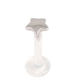Bioflex Push-fit Labret with Steel Star 1.0mm, 6mm, Steel Star
