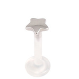 Bioflex Push-fit Labret with Steel Star 1.0mm, 7mm, Steel Star