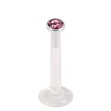 Bioflex Push-fit Labret with Steel Jewelled Disk (2.35mm Disk) - SKU 25592