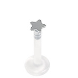 Bioflex Push-fit Labret with Titanium Star 1.0mm 1.0mm, 7mm, Mirror Polish