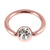 Rose Gold Steel Jewelled Ball Closure Ring (BCR) 1.2mm - SKU 25687