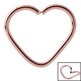 Rose Gold Steel Continuous Heart Twist Ring - SKU 25708