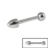 Titanium Micro Barbell with Titanium Bullet Attachment 1.2mm 1.2mm, 10mm, Bullet (style TA21 - 4mm high, 3mm base)
