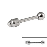 Titanium Micro Barbell with Titanium Bullet Attachment 1.2mm 1.2mm, 8mm, Bullet (style TA24 - 4mm high, 3mm base)