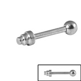 Titanium Micro Barbell with Titanium Step Cone Attachment 1.2mm 1.2mm, 8mm, Step Cone (style TA25 - 3.3mm high, 3mm base)