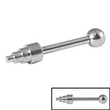 Titanium Micro Barbell with Titanium Step Cone Attachment 1.2mm 1.2mm, 8mm, Step Cone (style TA26 - 5.3mm high, 3mm base)