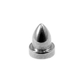 Titanium Threaded Attachments 1.2mm One Only: Bullet style TA23. Dimensions 4mm high, 3mm base.