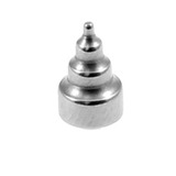 Titanium Threaded Attachments 1.2mm One Only: Step Cone style TA27. Dimensions 6.5mm high, 4mm base.