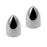 Titanium Threaded Attachments 1.2mm Two (a pair): Bullet style TA22. Dimensions 4.3mm high, 3mm base.