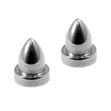 Titanium Threaded Attachments 1.2mm Two (a pair): Bullet style TA23. Dimensions 4mm high, 3mm base.