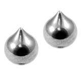 Titanium Threaded Attachments 1.2mm Two (a pair): Tear Drop style TA27. Dimensions 4.7mm high, 4mm across.