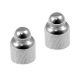 Titanium Threaded Attachments 1.2mm Two (a pair): Bullet style TA24. Dimensions 4mm high, 3.3mm base.