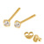 Gold Plated Silver Claw Set Jewelled Studs GP-ST11, 12, 13 - SKU 25807