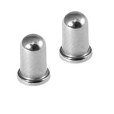 Titanium Threaded Attachments 1.6mm Two (a pair): TA64 Dome Bullet style. Dimensions 6mm high, 4mm base.