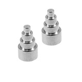 Titanium Threaded Attachments 1.6mm Two (a pair): TA65 Step Cone style. Dimensions 6.5mm high, 4mm base.