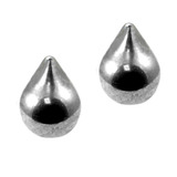 Titanium Threaded Attachments 1.6mm Two (a pair): TA66 Tear Drop style. Dimensions 4.7mm high, 4mm across.