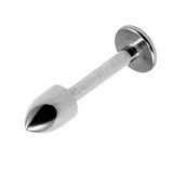 Titanium Labret with Titanium Bullet Attachment 1.6mm 1.6mm, 10mm, Bullet (style TA61 - 6mm high, 4mm base)