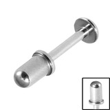 Titanium Labret with Titanium Bullet Attachment 1.6mm 1.6mm, 6mm, Dome Bullet (style TA64 - 6mm high, 4mm base)