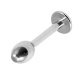 Titanium Labret with Titanium Rugby Ball Attachment 1.6mm 1.6mm, 8mm, Rugby Ball (style TA69 - 6mm high, 4mm base)