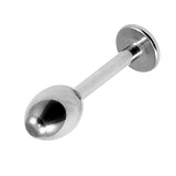 Titanium Labret with Titanium Rugby Ball Attachment 1.6mm 1.6mm, 6mm, Rugby Ball (style TA70 - 7mm high, 5mm base)