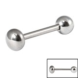 Titanium Barbell with Titanium Frisby Attachments 1.6mm 1.6mm, 12mm, Single Frisby Ball (style TA72 - 4.5mm high, 6mm across)