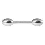 Titanium Barbell with Titanium Rugby Ball Attachments 1.6mm 1.6mm, 10mm, Double Rugby Ball Ball (style TA70 - 7mm high, 5mm across)