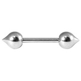 Titanium Barbell with Titanium Tear Drops Attachments 1.6mm 1.6mm, 16mm, Double Tear Drop (style TA67 - 5.7mm high, 5mm across)